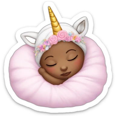 Sleeping Newborn with unicorn headband sticker
