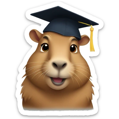 Cute capybara graduating high school sticker