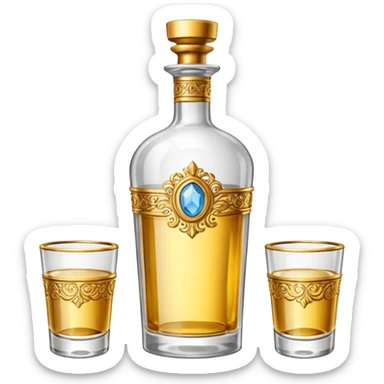 a golden bottle of vodka sticker