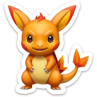 Victini-Pichu-Charmander-Fakémon-hybrid-creature (full body)  sticker