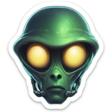 alien UFO scifi roguelike rpg style inspired by slay thee spire sticker