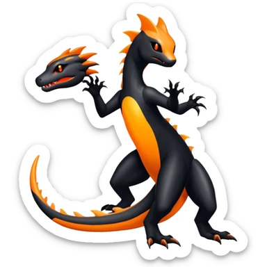 Shiny Salandit-Quilava-Fakémon-hybrid-creature (full body)  sticker