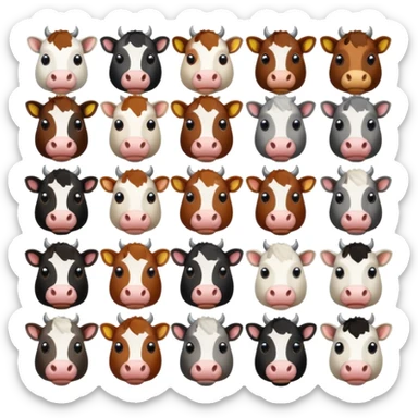 i need a emoji which can show comparison of a diffrent cattle breeds sticker