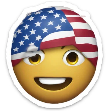 USA flag with character sticker