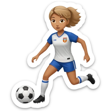 una donna che gioca a calcio sticker