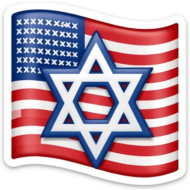 United States flag with a swastika symbol and star of david symbol on the flag sticker