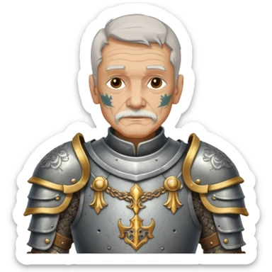 elderly tattooed knight, tattooed shoulder sticker