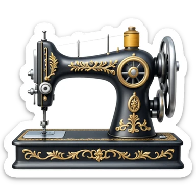 an old fashioned sewing machine sticker
