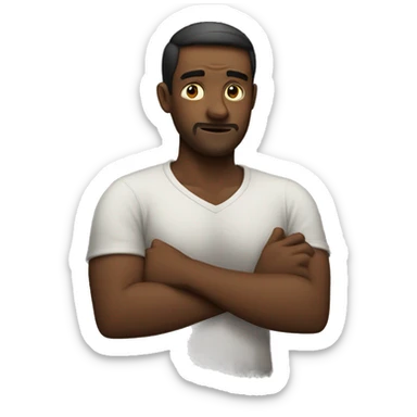 a man crossing his arms to say no sticker