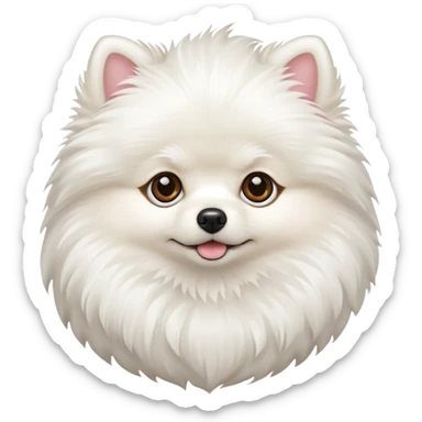 White pomeranian cute sticker