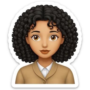 Mujer piel canela y pelo rizado sticker