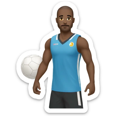 Perezoso abrazando un balón de voly  sticker