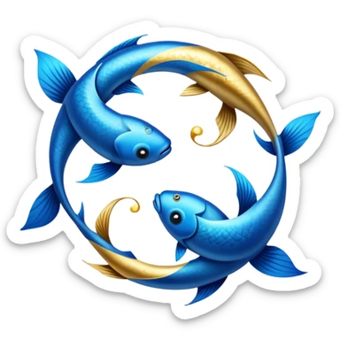 The zodiac symbol Pisces. Two fish in a “yin-yang” formation. sticker