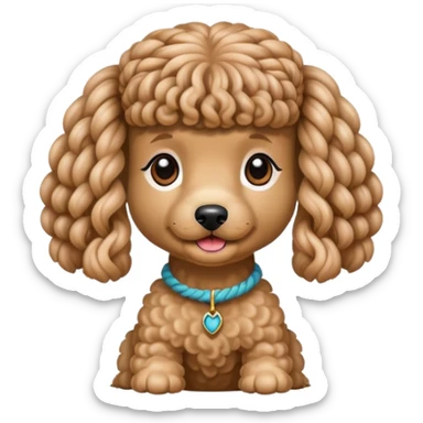 Miniature poodle with braids on its head sticker