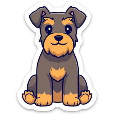 brown schnauzer dog full body sticker