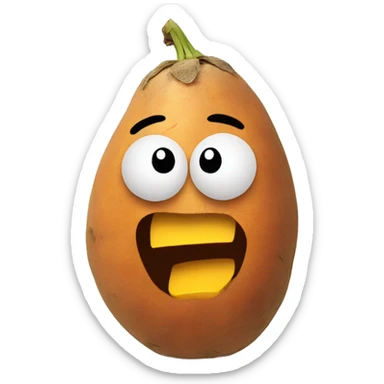 A  mean face on a Sweet potato sticker