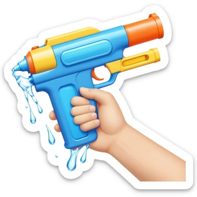 A hand signifying water guns sticker