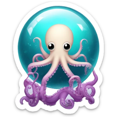 crystal ball with cute surgical octopus sticker