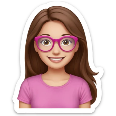 Painting women. smilling   Long hair,  lunette peinture top pink sticker