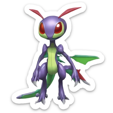 Cool Edgy Chibi Legendary Shiny Fakemon-Pokémon-Genesect-Flygon With Full Body Detailed High Quality sticker