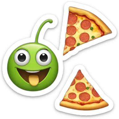 Una rana con una pizza sticker
