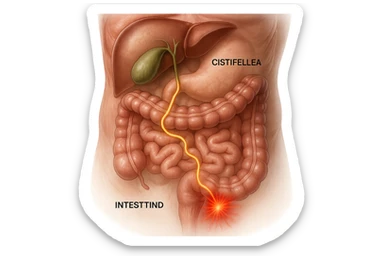 CISTIFELLEA E INTESTINO SONO COLLEGATI NEL DOLORE, iperrealistico 4k sticker