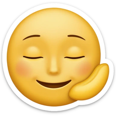 yellow emoji face with a laid-back smirk, eyes half-closed, chill expression sticker