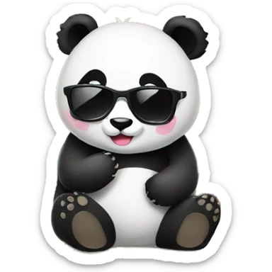 Panda with sunglass and sitting in classroom  sticker