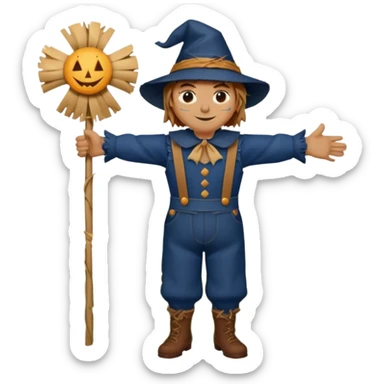The Scarecrow from The Land of Oz with dark blue outfit sticker