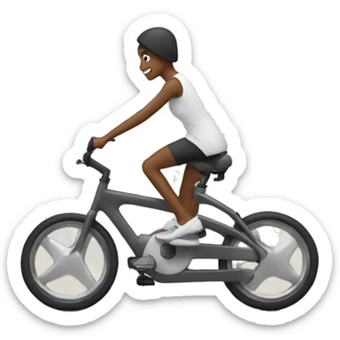 elliptical bike on a bike path sticker