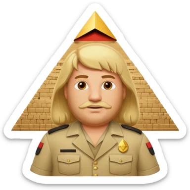 fat male blond long hair agent with short beard in egypt with pyramid.mm sticker