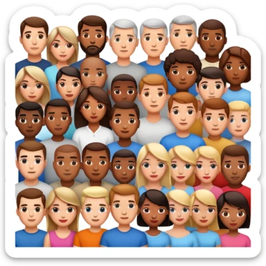 american men and woman photorealistic standing on feet sticker