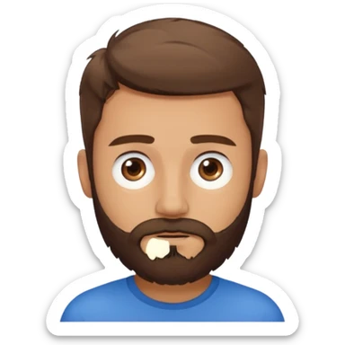 Scruffy beard only head sticker