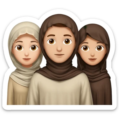 1 man with short hair and 3 veiled women sticker