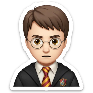 angry harry potter with griffindor tie sticker