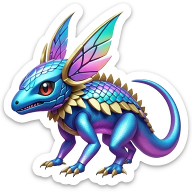 exotic tropical cyber-Protogen-Fakémon-Pokémon-Vernid-creature sticker