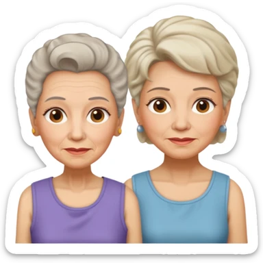 Old Women In Sleeveless, different hair sticker