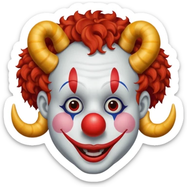  Clown with horn with big horn  sticker
