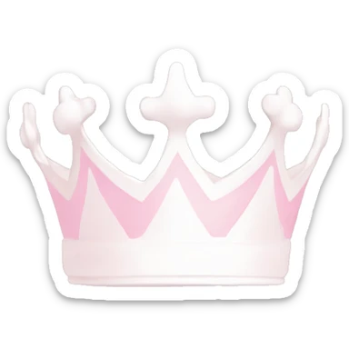 White and pastel pink crown sticker