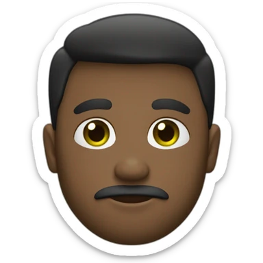 pelo corto oscuro piel clara sin bigote sin gafas con ojos verdes sticker