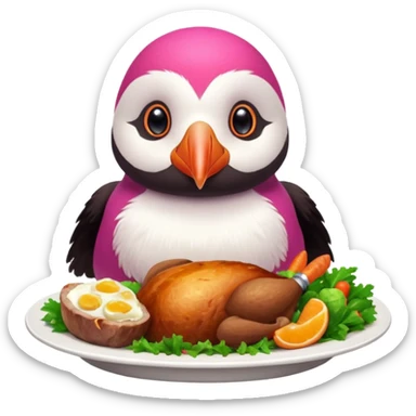 pink puffin roast dinner sticker