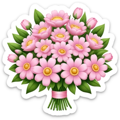 pastel pink flowers bouquet huge sticker