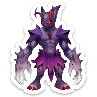 Edgy Spooky Gothic Evil Duskull-Salandit-Umbreon-Fakémon-hybrid-creature (full body)  sticker