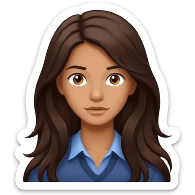 Spectacular Smith with long dark brown hair, tan skin sticker