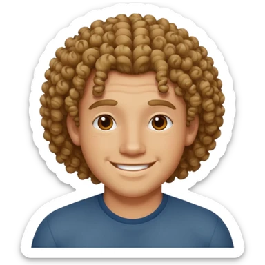 heavy young man with curles sticker