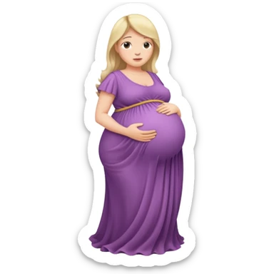 very heavily pregnant overdue woman with very  elarge belly  sticker