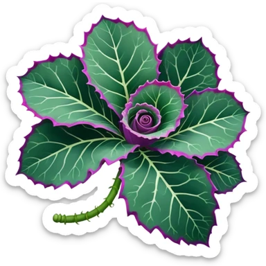 Close-up of Begonia Rex leaf center showing spiral growth pattern, dark green leaf with purple edges and white spots sticker