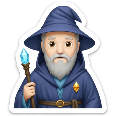 wizard old man black sticker