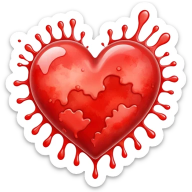 heart with a watercolor splash sticker
