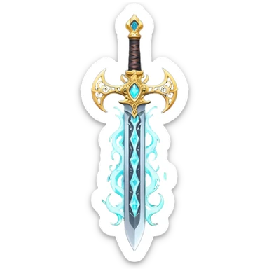 magical greatsword with a Eldritch black fire powers in it sticker